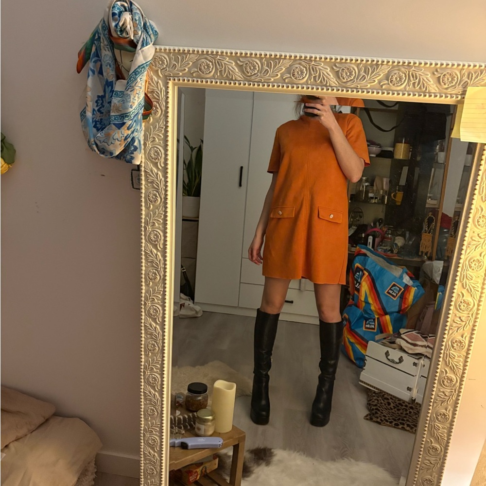 Orange Short Sleeve Dress